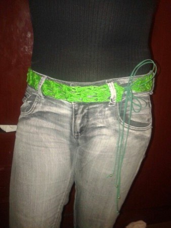cinturon tejido verde $1.500